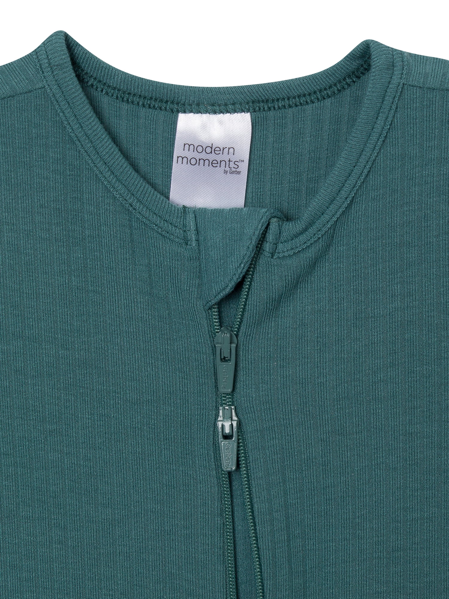 Modern Moments by Gerber Neutral Two-Way Zip Viscose Sleep ´N Play Footed Pajama , Sizes Newborn - 6/9 Months