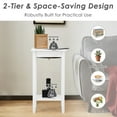 thumbnail image 5 of Barara King Nightstand,Coffee Side Table,2-Tier Nightstand End Side Wooden Legs Table for Bedroom-White, 5 of 8