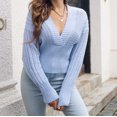 thumbnail image 4 of Lilgiuy Fall Fashion WOMEN Casual Comfortable Long Sleeve V-Neck Sweater for New Year Thanksgiving, 4 of 5