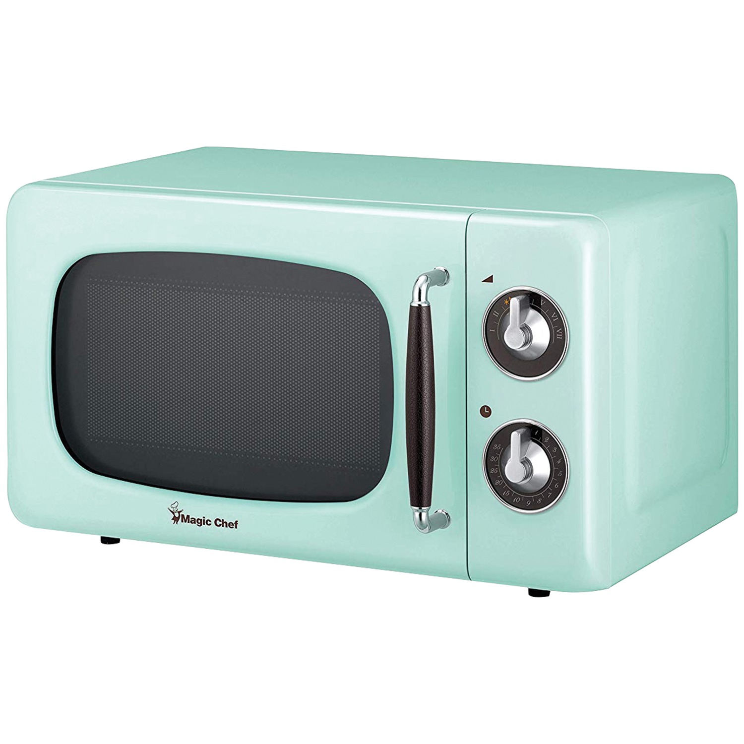 0.7 Cu ft New Magic Chef 700 Watt Countertop Microwave in Mint Green - image 4 of 5