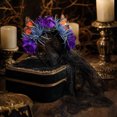 thumbnail image 4 of UNLLLL Halloween Large Rose Headband with Sheer Overlay, Gothic Bride Hair Accessory, Fancy Dress Costume Prop, for Themed Parties and Events (Dark Blue), 4 of 6