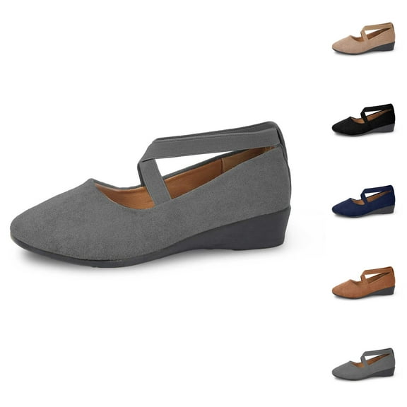 Women's Fashion Solid Color Suede Elastic Casual Shoes A On Temperament Comfortable Shoes