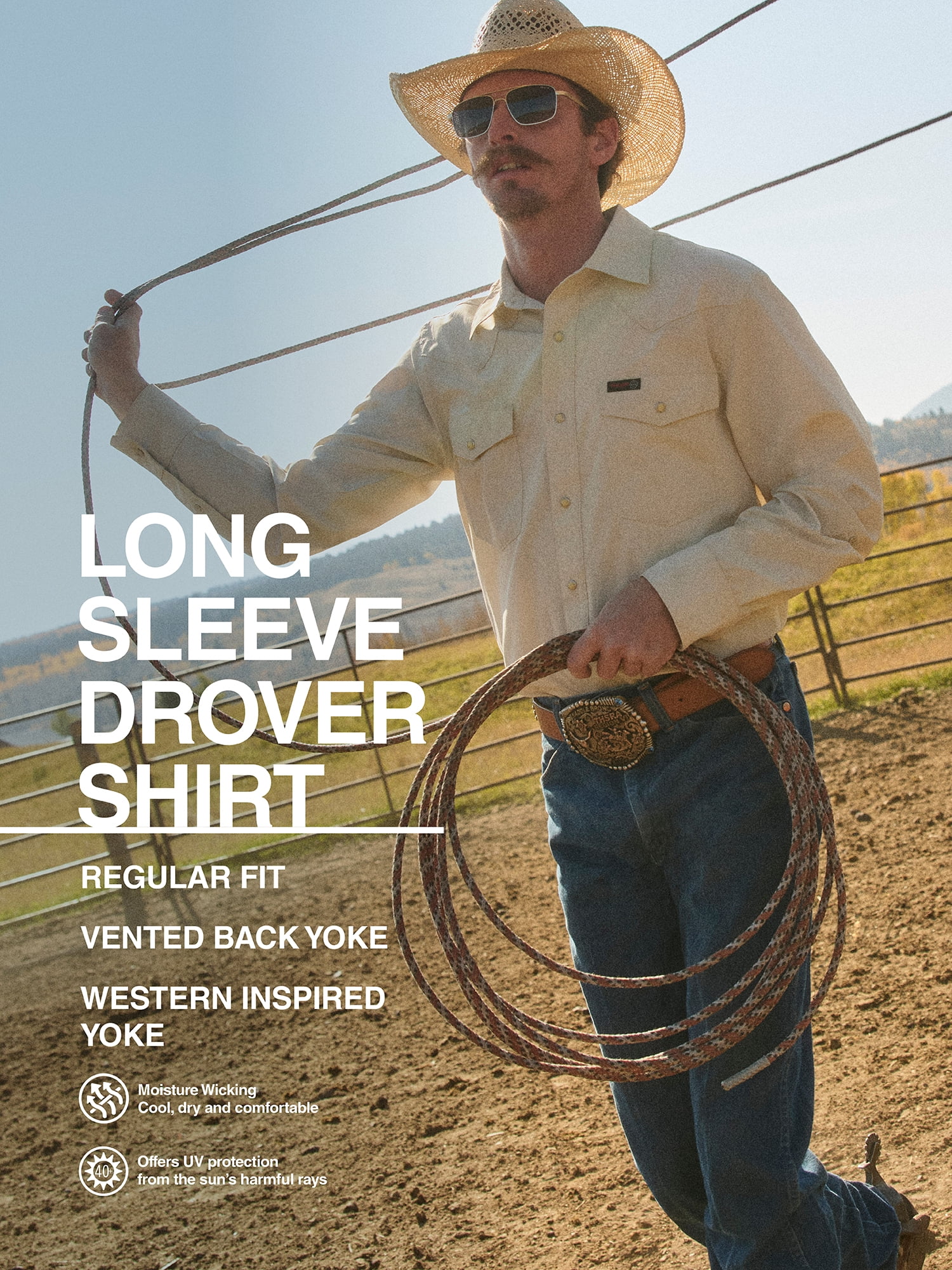 Wrangler® Men's Drover Shirt, Sizes M-3XL