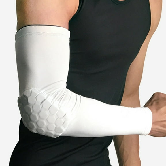 Honeycomb Elbow Pads for Women& Men, Forearm Sleeves, Compression Arm Protective Support, Relieve Arthritis and Other Joint Pain, Suitable for Tennis, Basketball, Volleyball(White)