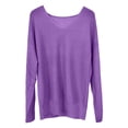 thumbnail image 4 of Women's V Neck Sweaters Lightweight Long Sleeve Solid Color Knitted Pullover Tops Casual Wear Stretchy Comfy Soft Basic Elegant Blouses, 4 of 4