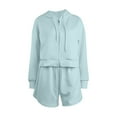 thumbnail image 4 of GILIGEGE 2 Piece Sets for Women Women's Autumn Solid Color Hooded Large Pocket Sports Shirt Shorts Two Piece Casual Set Summer Lounge Sets Mint Green Xl, 4 of 5
