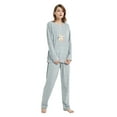 thumbnail image 5 of GLOBAL Women's Cozy Coral Fleece Long Sleeve Pajama Set , Soft Thermal Sleepwear, S-XXL, 5 of 6