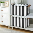 thumbnail image 6 of Ryvnso White and Black Stripe Pattern Storage Bins Large Basket Foldable Cube Toys Organizer with Handles 1 PC, 6 of 7