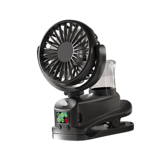 Elodie Clip on Fan Decor Multifunctional Cooling Spray for Dormitory Office Outdoor Black