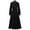 Black, variant on FYEGRE Clergy Dress for Women Long Sleeve A Line Elegant Maxi Dress with Tab Insert Stand Collar and Belt White S
