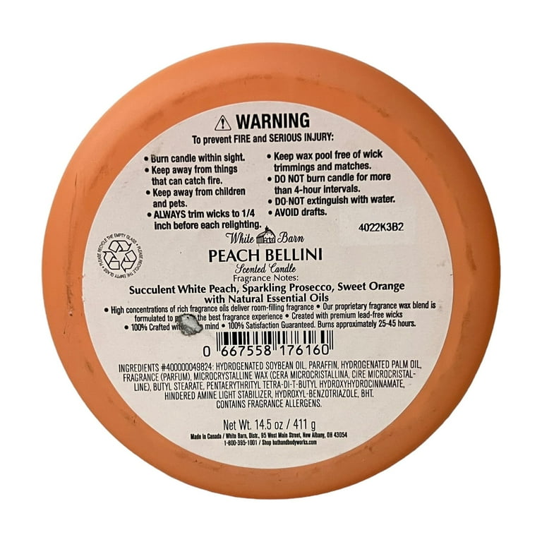 Bath & Body Works Peach Bellini Scented 3 Wick Candle 14.5 oz