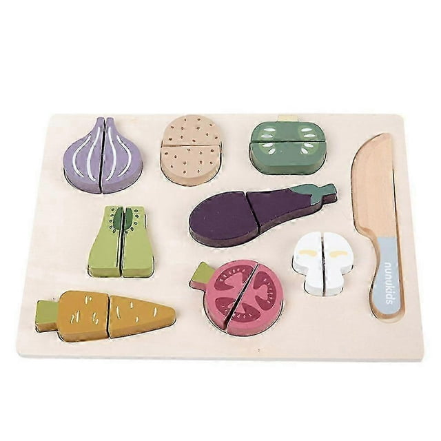 Wooden Cutting Fruits And Vegetables Set For Childpretend Play Food Toy For Toddlers