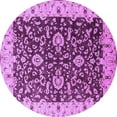 thumbnail image 1 of Ahgly Company Indoor Round Oriental Purple Traditional Area Rugs, 3' Round, 1 of 4