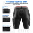 thumbnail image 4 of Exxact Sports Elite 5-Pad Adult Football Girdle for Men with Cup Pocket, Padded Compression Shorts with Integrated Hip, Thigh, Tailbone Pads, Men's Girdle Football (AXL, Black), 4 of 7
