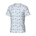 thumbnail image 3 of Yiaed Rabbit In The Rain Print Mens Short Sleeve Tight Fit T-Shirt, Crewneck Casual Tee-Large, 3 of 5
