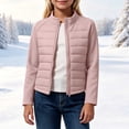 thumbnail image 5 of fatyb Girls Full Zip Jacket Kids Long Sleeve Stand Collar Fall Winter Cropped Outerwear with Pockets, 5 of 7
