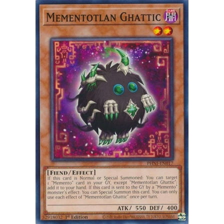 YuGiOh Phantom Nightmare Common Mementotlan Ghattic PHNI-EN017