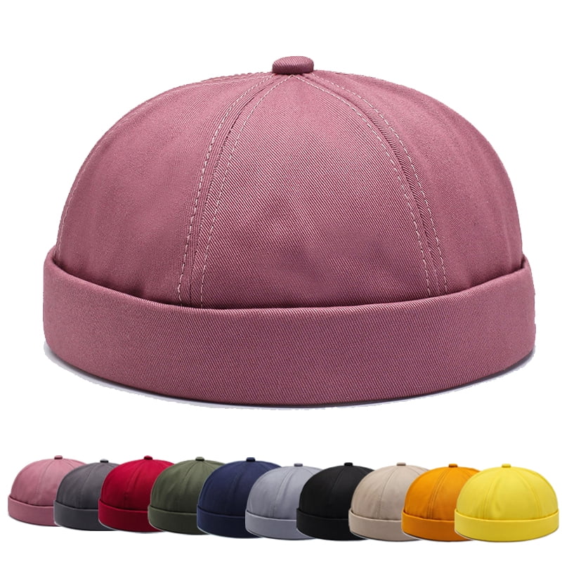 Vintage Skullcap Solid Color Brimless Cap for Men Women,Pink - Walmart.com