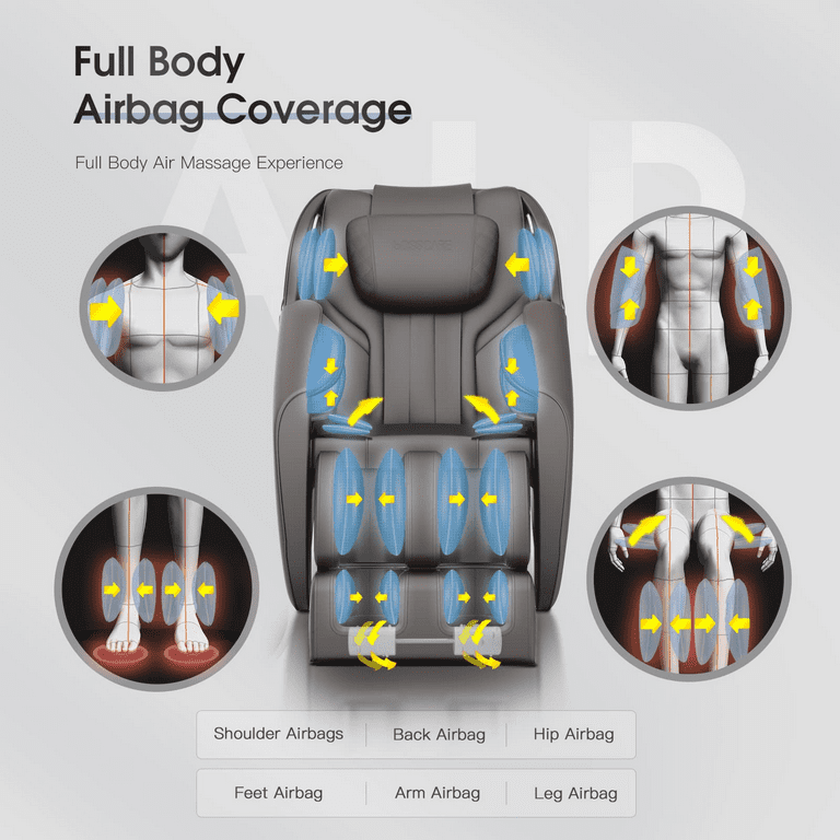 BOSSCARE Massage Chair Zero Gravity Full Body with Airbag Massage