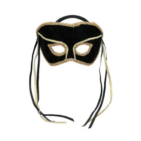 forum novelties men's karneval style half mask, black/gold, one size
