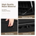 thumbnail image 4 of SONGMY 100 Gallon Resin Deck Box with Cushion, Waterproof Outdoor Storage Box with Lockable Lid for Garden Tools, Patio Cushions (Black), 4 of 7