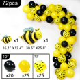 thumbnail image 2 of Globos de abeja, 72 piezas Globos amarillos Globos de lunares amarillos Globos negros y globos de papel de abeja, Decoraciones de abejas para fiesta de abejas, Baby Bee Show JAMW Sencillez, 2 of 5