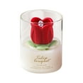 thumbnail image 2 of BSJJY Tulip Flower Bouquet Scented Healing Candle Glass Jar, Handmade Long Burning Soy Wax Aroma Decorative Candle for Table Photo Prop Gift (Red), 2 of 6