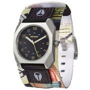 Nixon Men's A590959 Scout Black Dial Multi Colored Printed Nylon Strap Stainless Steel Watch