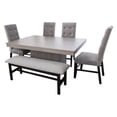 thumbnail image 2 of Comedor 4 sillas y 1 Banca con Mesa Rectangular Gris con Negro Camacho, 2 of 6