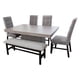 thumbnail image 2 of Comedor 4 sillas y 1 Banca con Mesa Rectangular Gris con Negro Camacho, 2 of 6