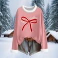 thumbnail image 5 of Craaazy Christmas Womens Shirts Fleece Crew Neck Long Sleeve Womens Tops Christmas Prints Loose Pullover Gifts for Women, 5 of 6