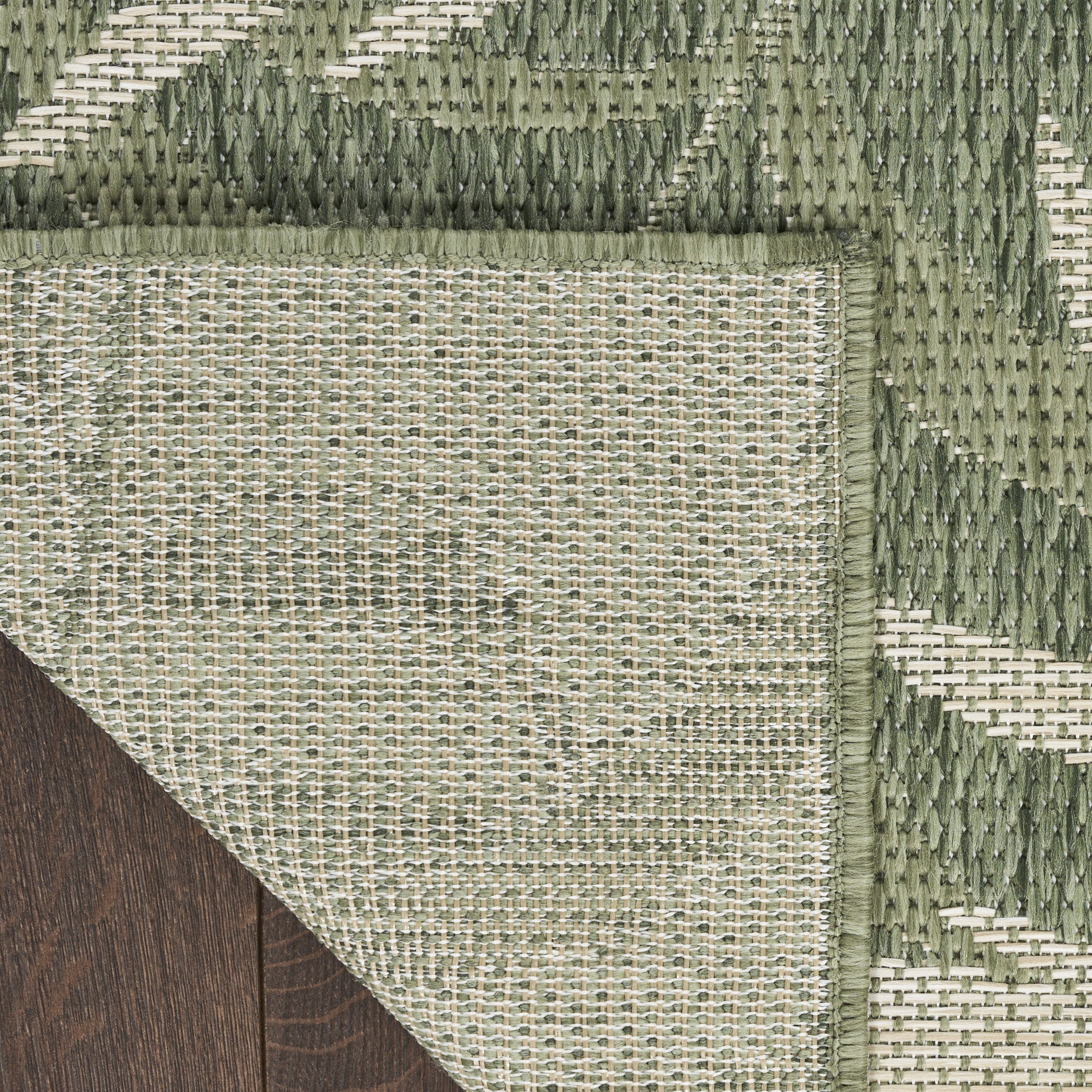 Nourison Garden Oasis Indoor/Outdoor Green Ivory 5' x 7' Area Rug (5x7)