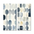 thumbnail image 2 of Designart "Faded Retro Blue Matrix Circular Watercolor II" Modern Geometric Wall Art Set Of 2 - Modern White Canvas Set For Living Room Decor, 2 of 6