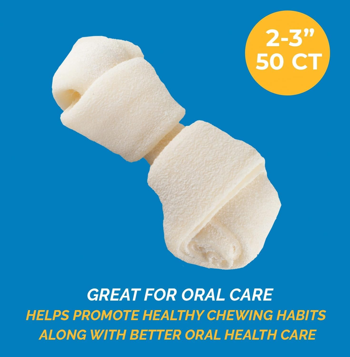 Rawhide Treat Bones | 2-3" | Dog Chews | By 123 Treats (50 Count)