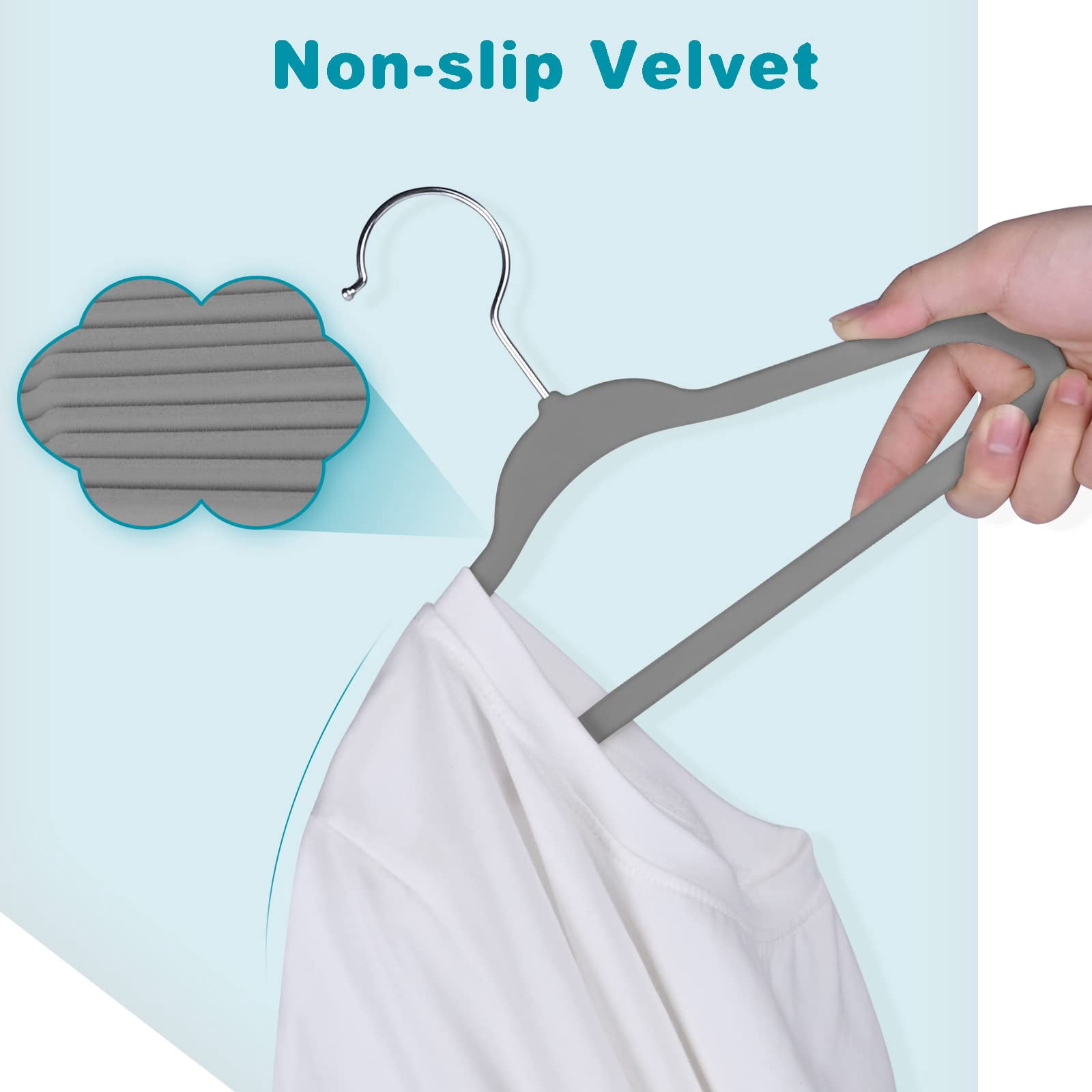50 Pack Hangers 11 Inches Children's Clothes Non-slip For Infant/toddler (grey)
