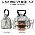 thumbnail image 5 of Pioneer Flower Floral Print Pattern Drawstring Lunch Bag Women - Drawstring Lunch Bag Insulated for Work Office - Stain-Resistant Large Lunchbags for Women with Multi-Pockets, 5 of 6