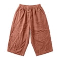 thumbnail image 5 of fheaev Wide Leg Shorts for Women Elastic Waist Knee Length Loose Fit with Pockets Summer Casual Beach Vacation Wear M-3XL, 5 of 6