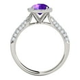 thumbnail image 4 of Mauli Jewels Rings for Women 1.20 Carat Diamond And Round Shaped Amethyst Ring 4-prong 10K White Gold, 4 of 7