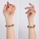 thumbnail image 5 of Paquete de 2 pulseras de cerámica colorida, estilo étnico simple, variedad de formas, cadena de mano elástica para mujeres y niñas, 5 of 5