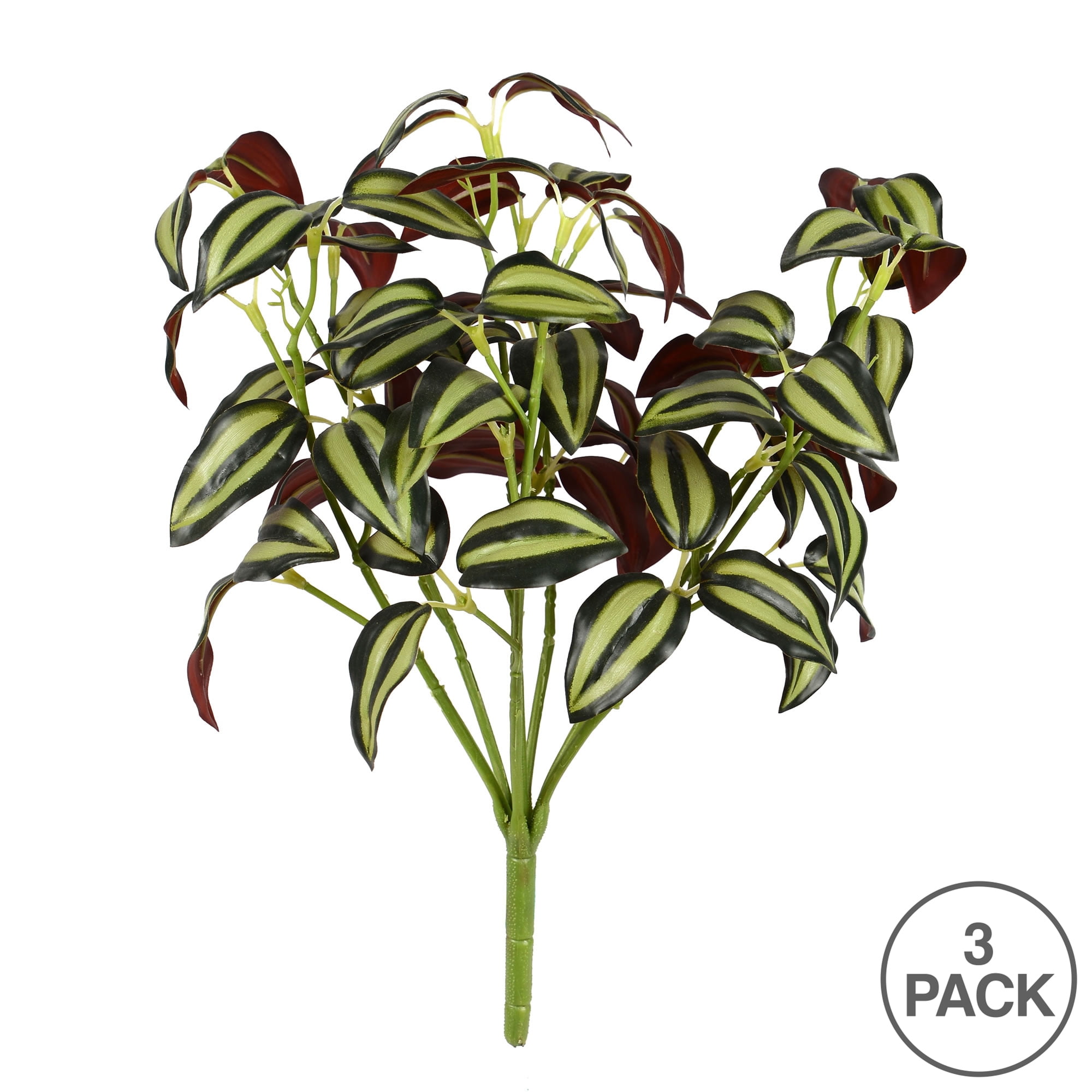 Vickerman 12.5" Artificial Green Spiderwort Bush, Set of 3