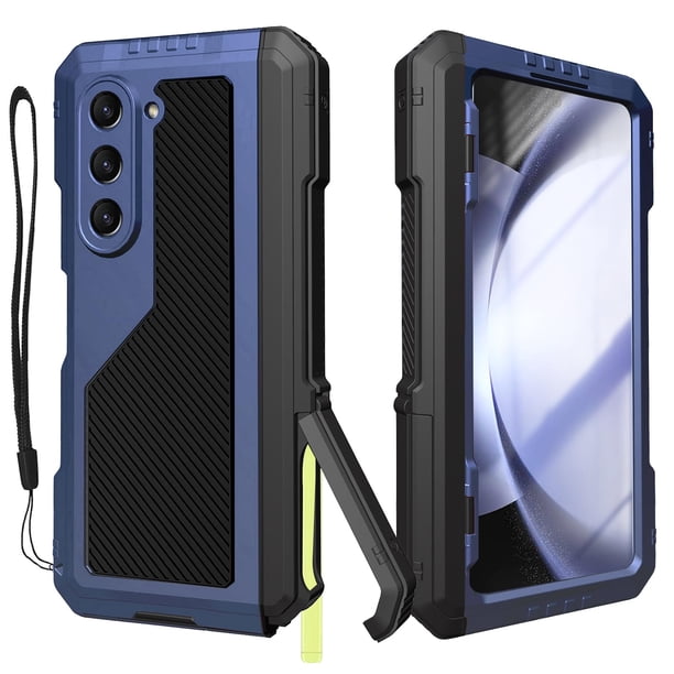 Funda metálica YQODSZ para Samsung Galaxy Z Fold 5 con soporte para bolígrafos