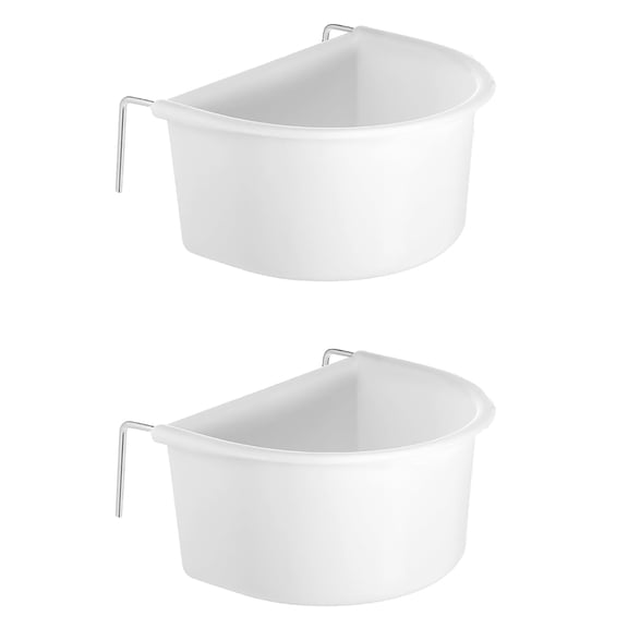 ACDANC 2 PCS Small Cage Bird Feeder Bird Water for Parakeets Cage Plastic Hanging Birds Water Bowl with Hooks Food Bowl for Small Birds Parakeet Parrot