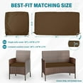 thumbnail image 2 of Kimunuk 3 Pcs Outdoor Cushion Covers, Waterproof Patio Seat Cushions Replacement Slipcovers for Wicker Rattan Conversation Furniture Set, Chocolate, 2 of 6