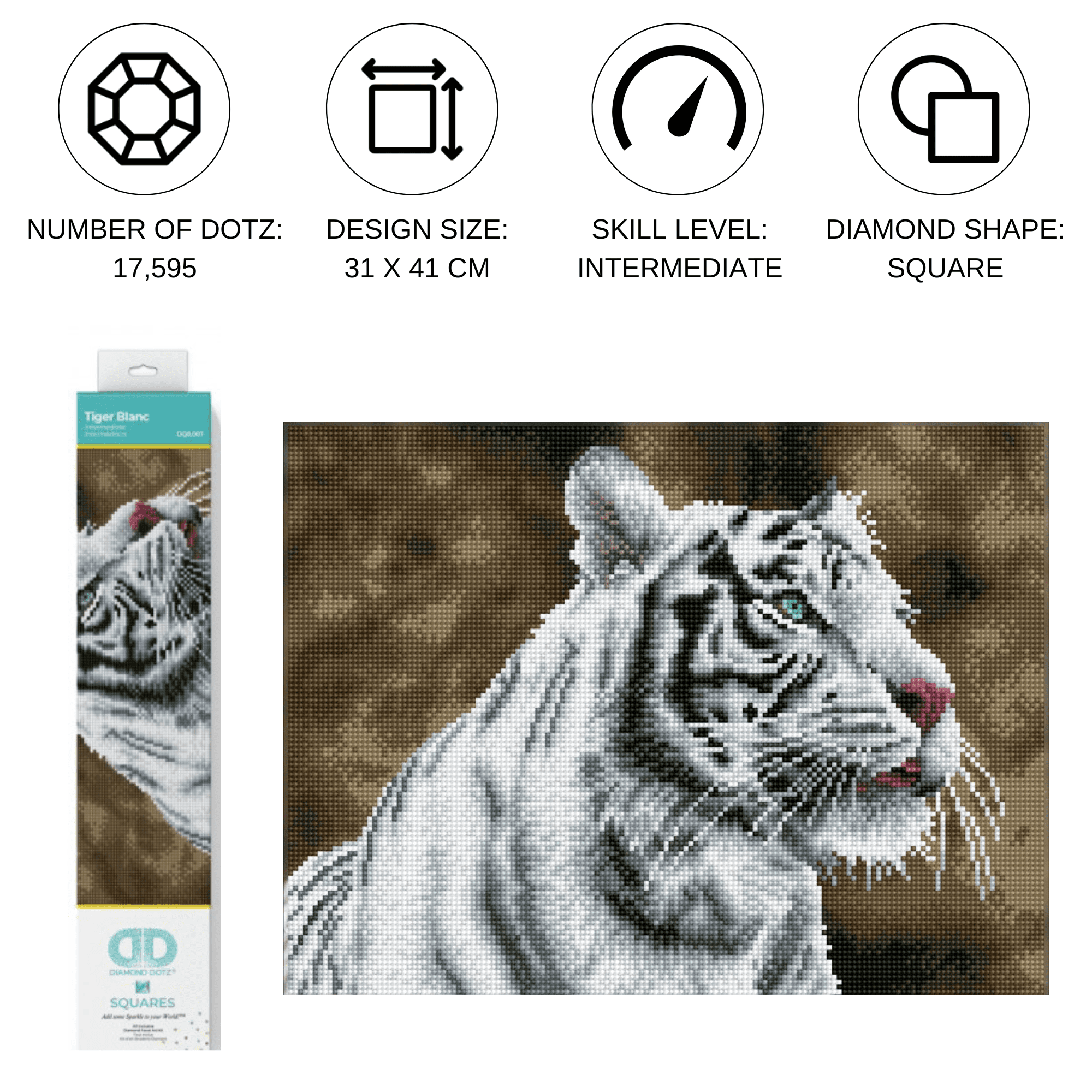 MXJSUA Kit Peinture Diamant 5D Tigres & Oiseau 30x40 Cm – Diamond Painting Complet Avec Diamants Rondelets, Toile HD, Outils, Pour Adultes & Débutants