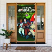 The Real Ghostbusters Door Cover Decorated Banner Tapestry Home Decoration Holiday Party Supplies Door Banner Porch Sign Banner 72.8 x 35.4 Inch