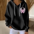 thumbnail image 6 of NuoCaiYun Women'S Sweatshirt, Ladies Fashionable Casual Printed Solid Color Long Sleeve Pocket Hooded Groove Stripe Top Hoodies, 6 of 6