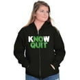 thumbnail image 3 of Know No Quit Motivation Gym Workout Unisex Fleece Graphic Zip Up Hoodie Brisco Brands 2X, 3 of 5