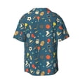 thumbnail image 6 of Lsque Sports Ball print Men's Cuban Collar Short Sleeve Shirt Summer Beachwear Casual Button Down Fashionable Vacation Leisure Shirt-XX-Large, 6 of 7