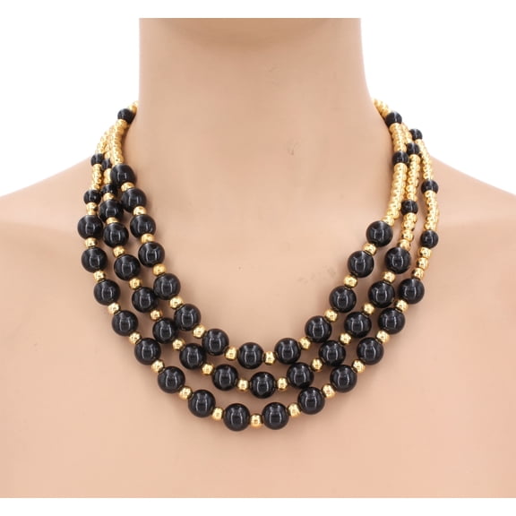 BAG1999 Necklace   Earrings Set, Black Onyx, Pewter, 16 in, Bead, Includes Necklace, Earrings -NE-WNE1009