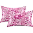 thumbnail image 2 of GZHJMY Valentine's Day Heart Satin Pillowcases for Hair and Skin Soft Like Silk Pillowcase, Satin Cooling Pillow Cases with Envelope Closure, Comfortable and Breathable, 20" x 30" Home Decor, 2 of 7